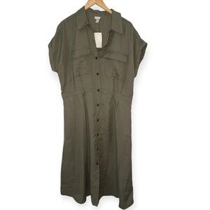 A New Day Women's Short Sleeve Midi Utility Shirtdress​‎